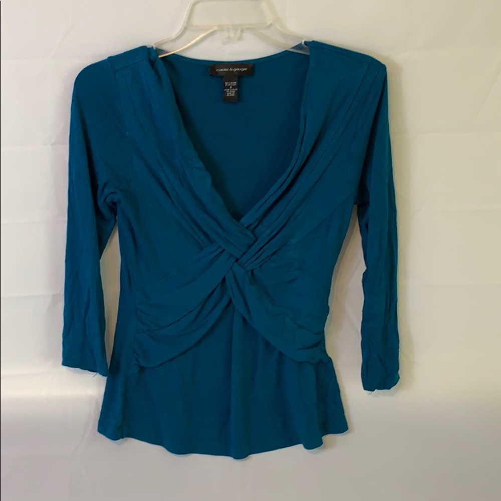 Cable and Gauge turquoise blouse
